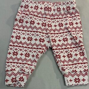 First Impressions - 0-3M - Festive Red and White Baby Pants